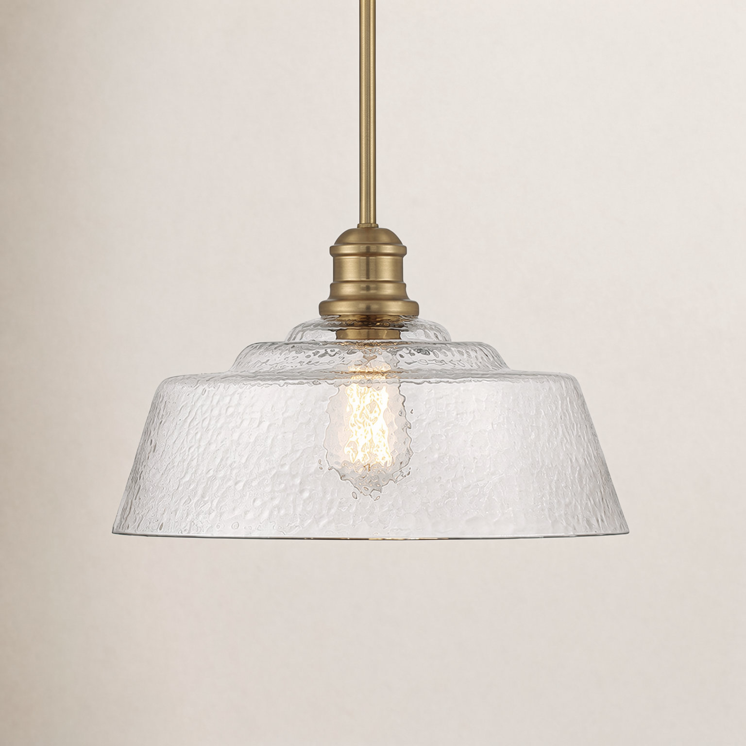 Lindholm Single Light Glass Dimmable Pendant, Natural Brass