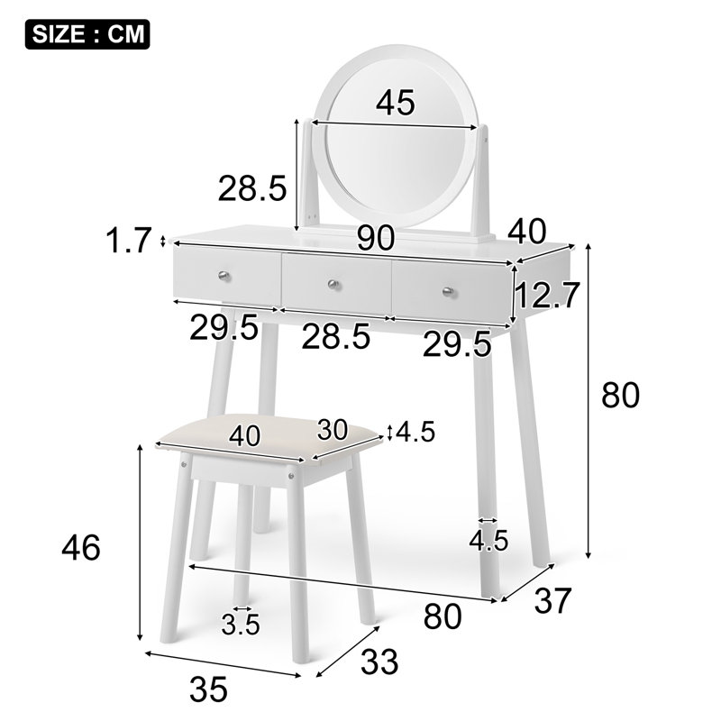 Hillside Dressing Table with Mirror