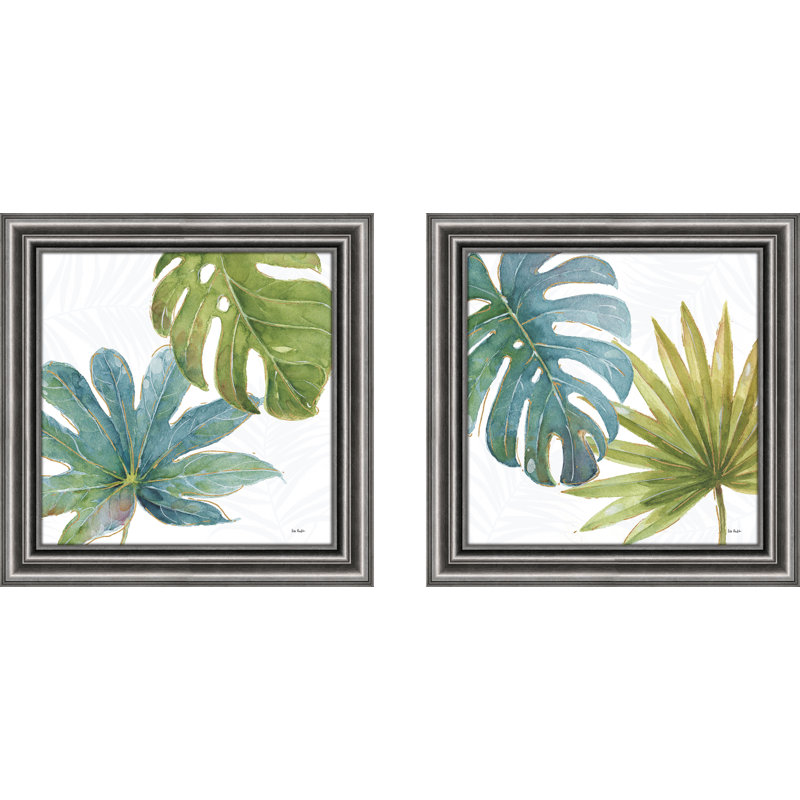 "Tropical blush VII" par Lisa audit, ensemble de 2 reproductions d’art encadrées sur papier