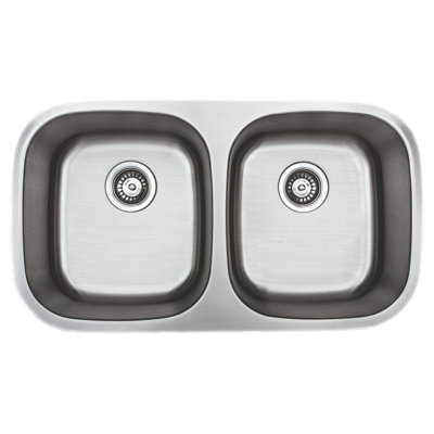 Évier de cuisine à double cuve encastré l 33 po x l 18 po avec souches et grilles de panier Craftsmen Series