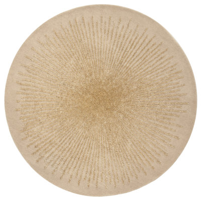 Tapis beige / beige en laine touffeté à la main Amier