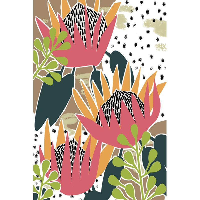 King Protea II by Melissa Wang - Painting, 122cm H x 81cm W, Wrapped Canvas