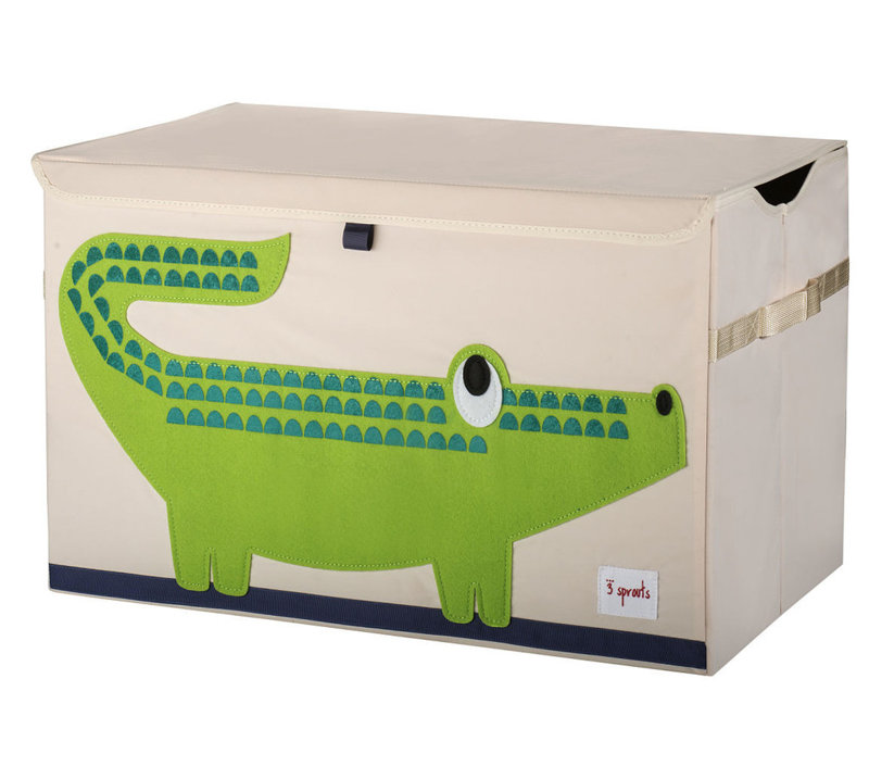 Green Crocodile Fabric Toy Chest with Handles