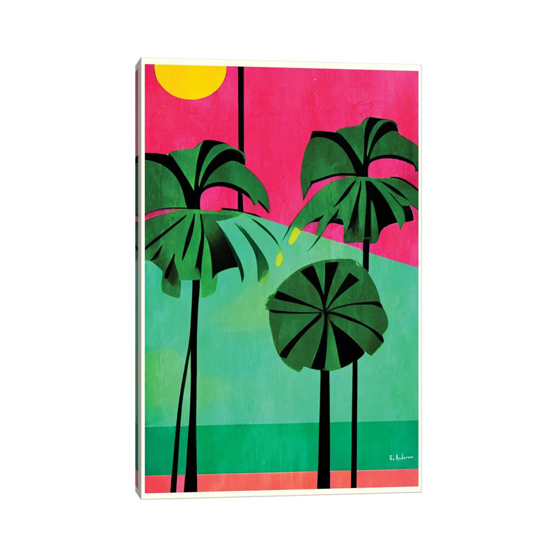 Pink Sky Tropical Palms, 45.72 cm H x 30.48 cm W x 1.905 cm D, Does Not Apply