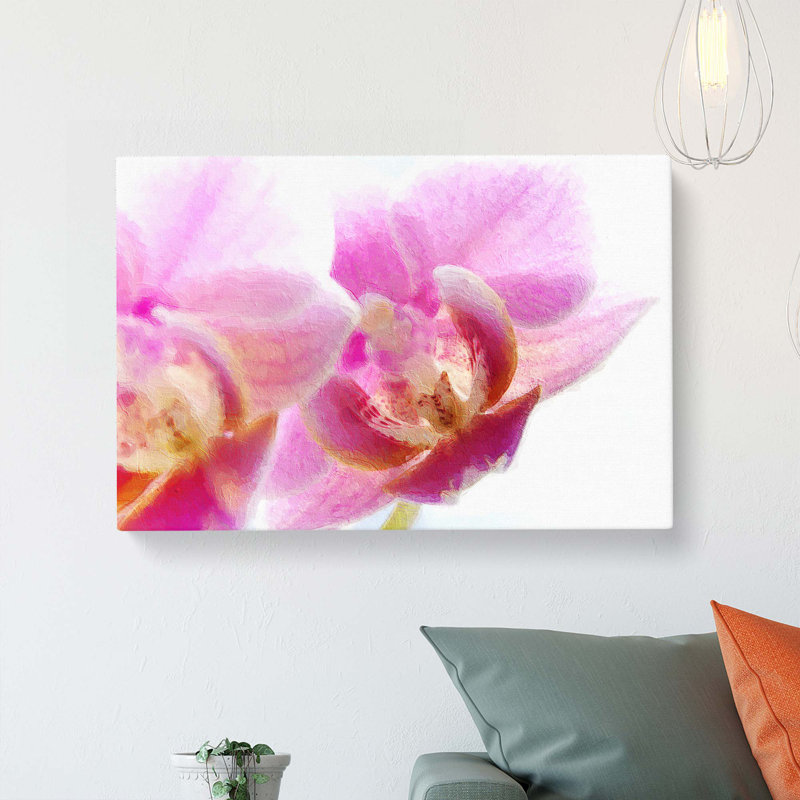 A Pink Orchid Flower - Wrapped Canvas, 40cm H x 60cm W x 3cm D