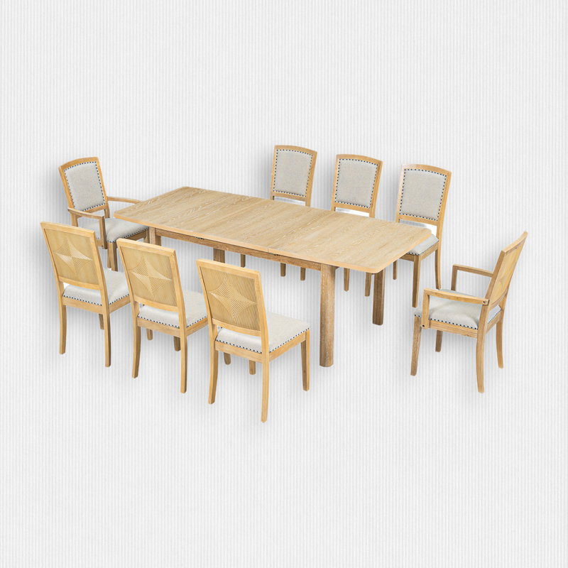 Ensemble de salle à manger rectangulaire L 84 po x l 36 po Keirsten, Naturel / gris