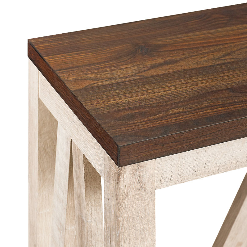 Rakira Modern Farmhouse Console Table, White Oak