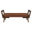 Banc de 52 pouces avec pieds en bois de noyer, style Mid-Century, rembourré en PU pour la conception de bout de lit brun, chambre en tissu doux