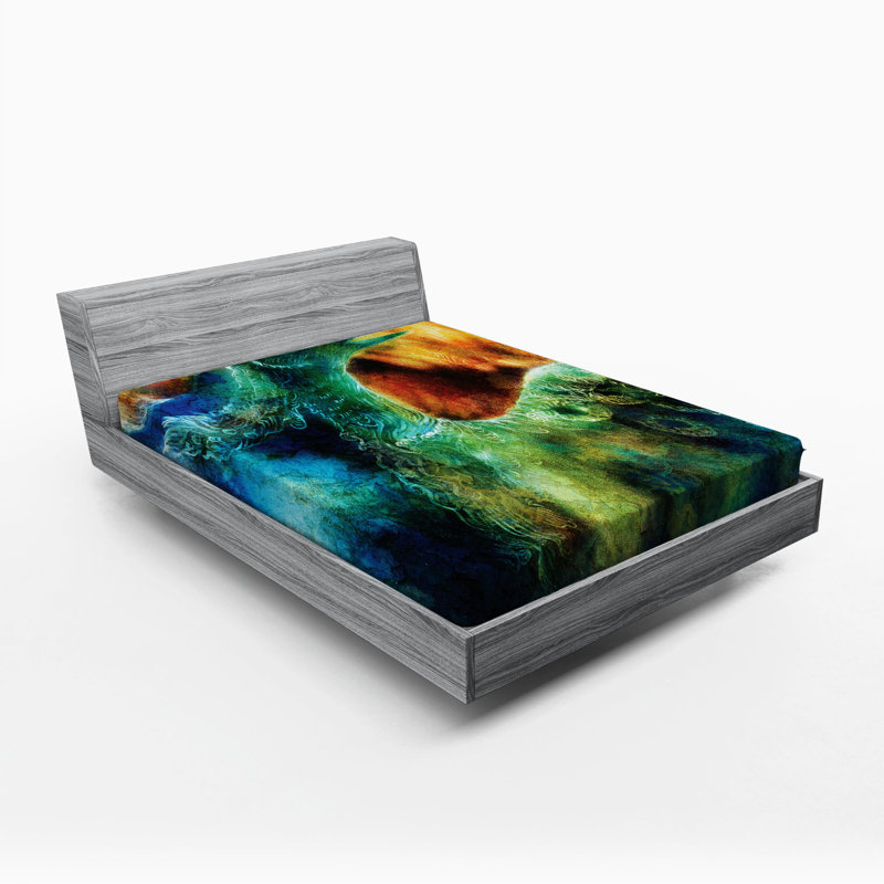 Microfiber Abstract Fitted Sheet, Full Fitted Sheet