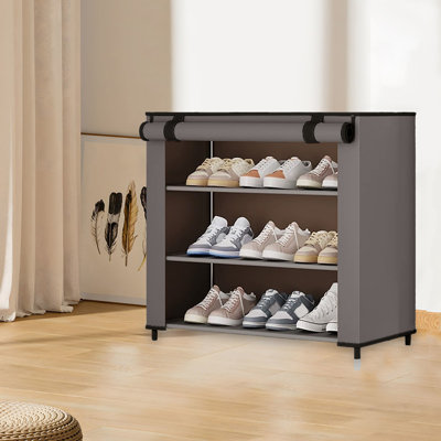 Shoe Storage Rack 4 Layer Shoe Rack Suitable For Closet Front Door Entrance Stackable Shoe Storage In Any Combination Space Saving Small Shoe Rack