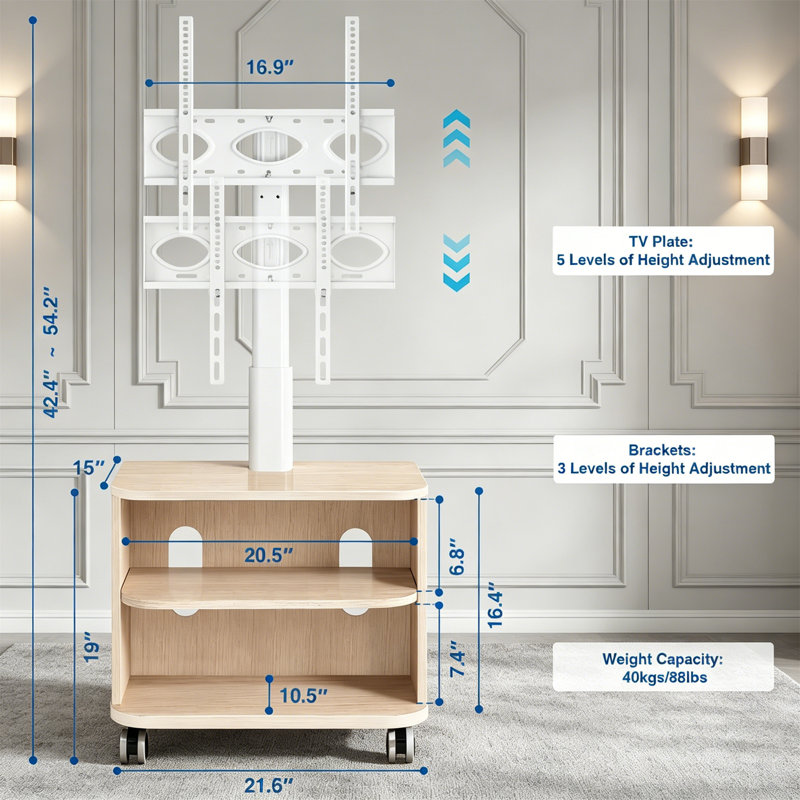 Unfinished TV Stand for TVs up to 65" with Fireplace Included