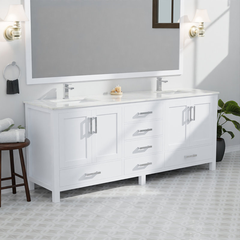 Double Bath Vanity with Top, Marble