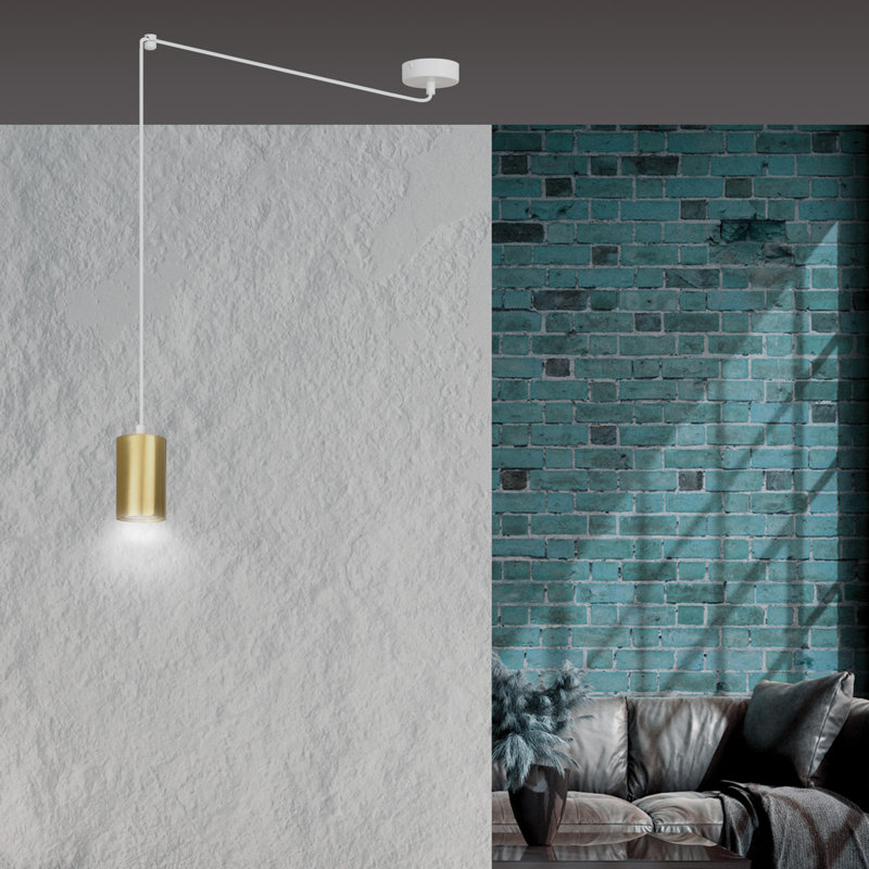 Cadhan 1 - Light Cylinder Pendant, Gold, White