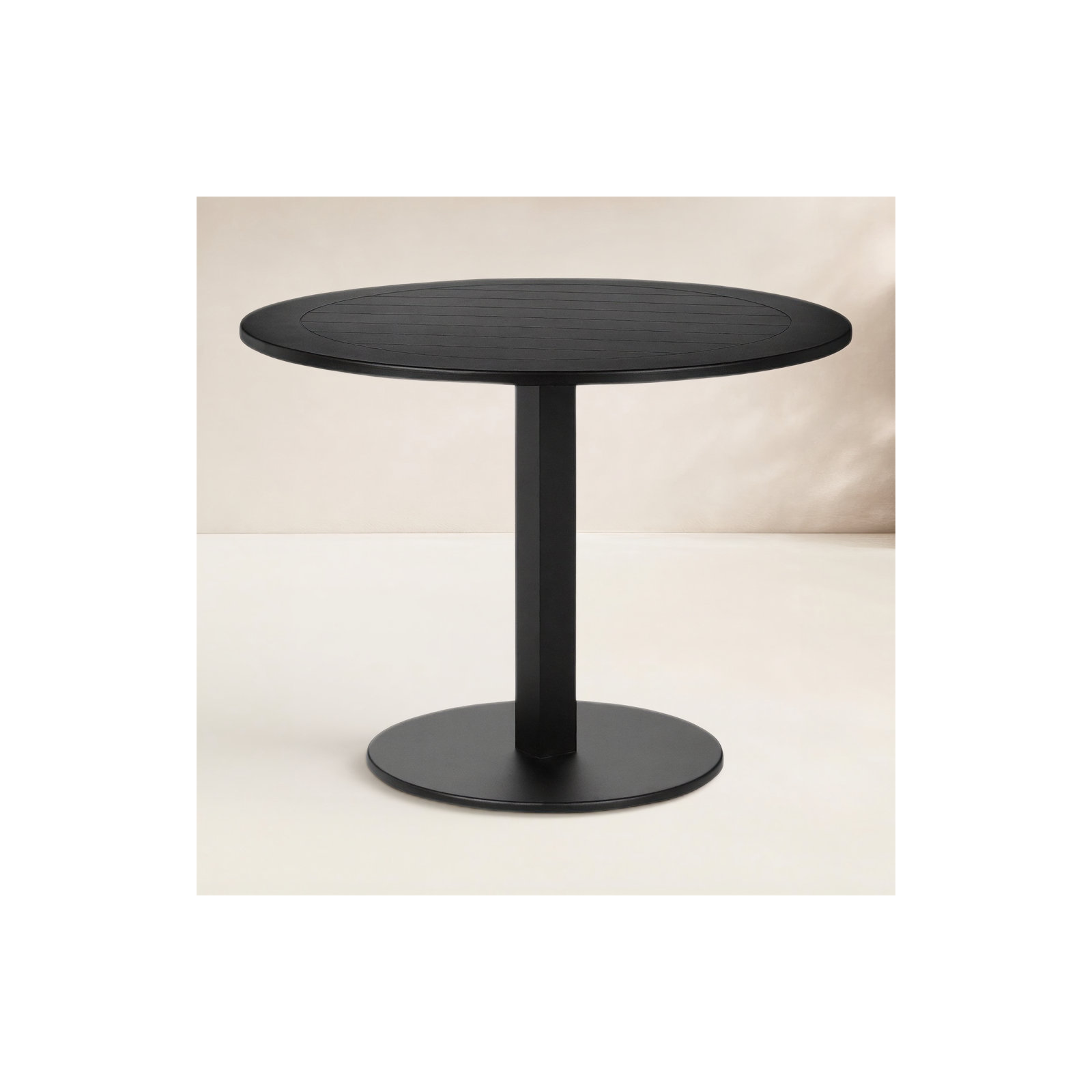 Juba 35'' Aluminum Fliptop Outdoor Dining Table, Black