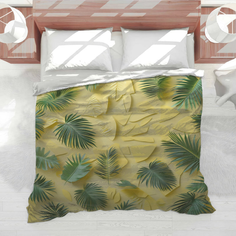 Édredon Green Palm Leaves, Très grand lit