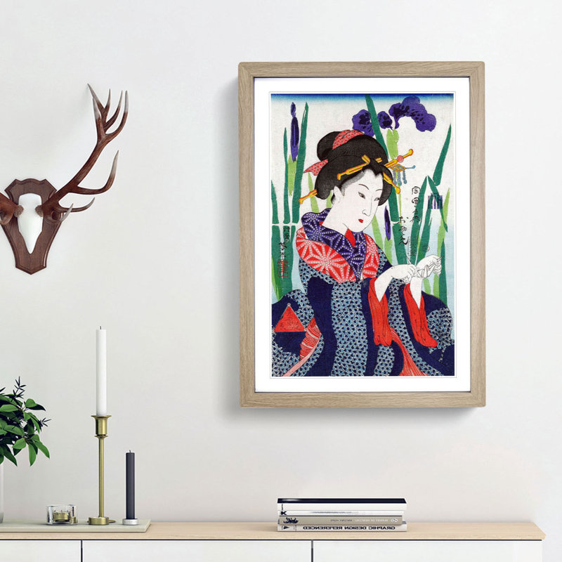 Osome by Tsukioka Yoshitoshi - Framed Print, 36cm H x 27cm W x 2cm D, Oak Framed