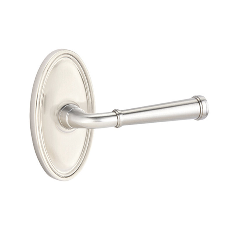 Poignée de porte avec rosette Merrimack, Gauche, Nickel satiné