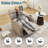 Oversized Modern Faux Leather Swivel and Rocker Power Recliner With Massage and Heat, Double Storage Arm, Cup Holder,Timing and Type-C Port-40378505