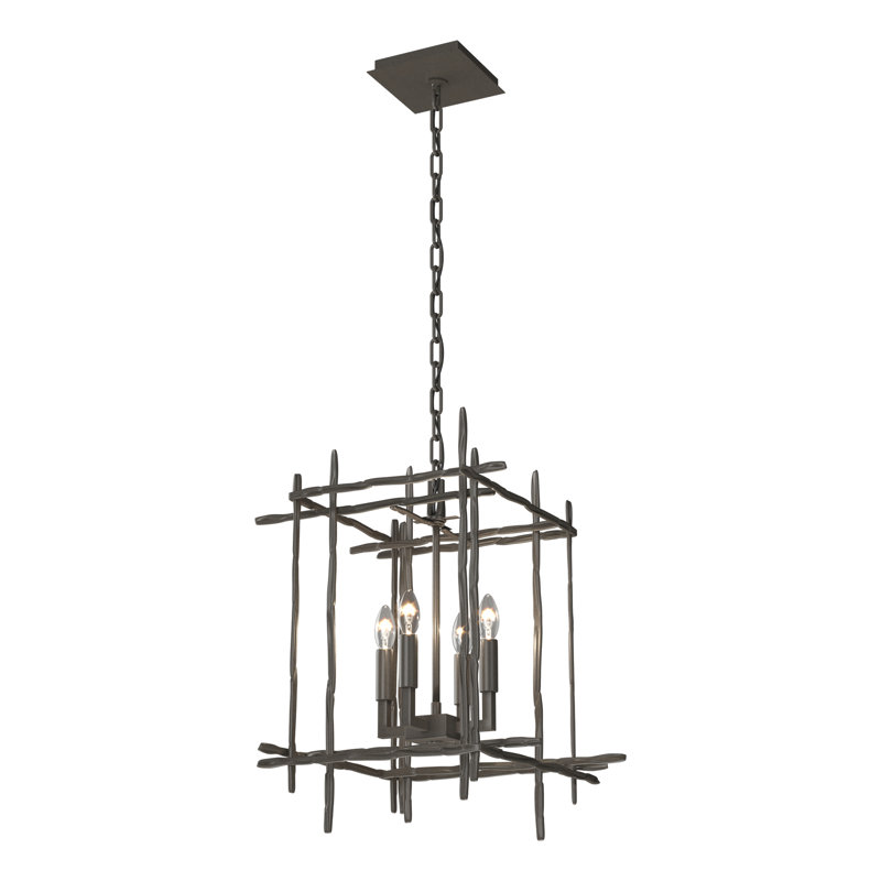 Tura 4 - Light Rectangle Chandelier, Small, Dark Smoke