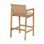 Outdoor Barstool Set of Two Crafted from High - Quality Wood with Woven Elements and Comfortable Integrated Cushions
