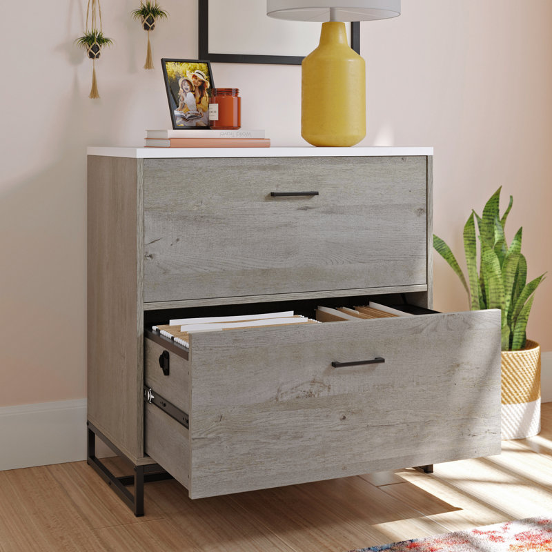 27.95'' Wide 2 -Drawer File Cabinet, Mystic Oak
