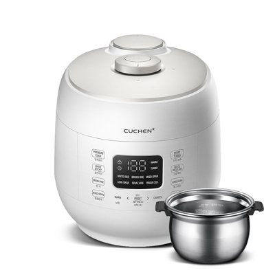 CUCHEN Full Stainless Inner Pot, Easy Cook Golden Induction Heating Dual Pressure Rice Cooker 6 Cups Made in Korea