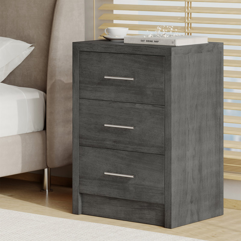 Commode 3 tiroirs Lentz, Gris