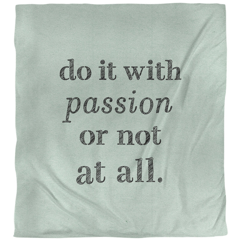 Housse de couette simple avec citation inspiration passion, Housse de couette pour grand lit, Vert / Noir