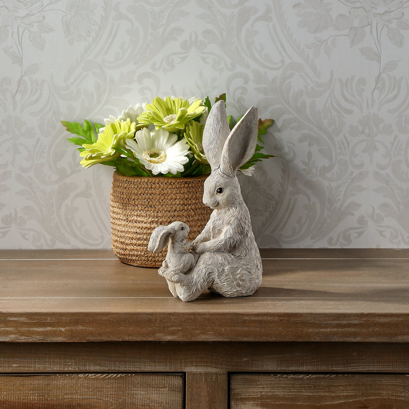 Lapin en résine 8,5 po avec enfant