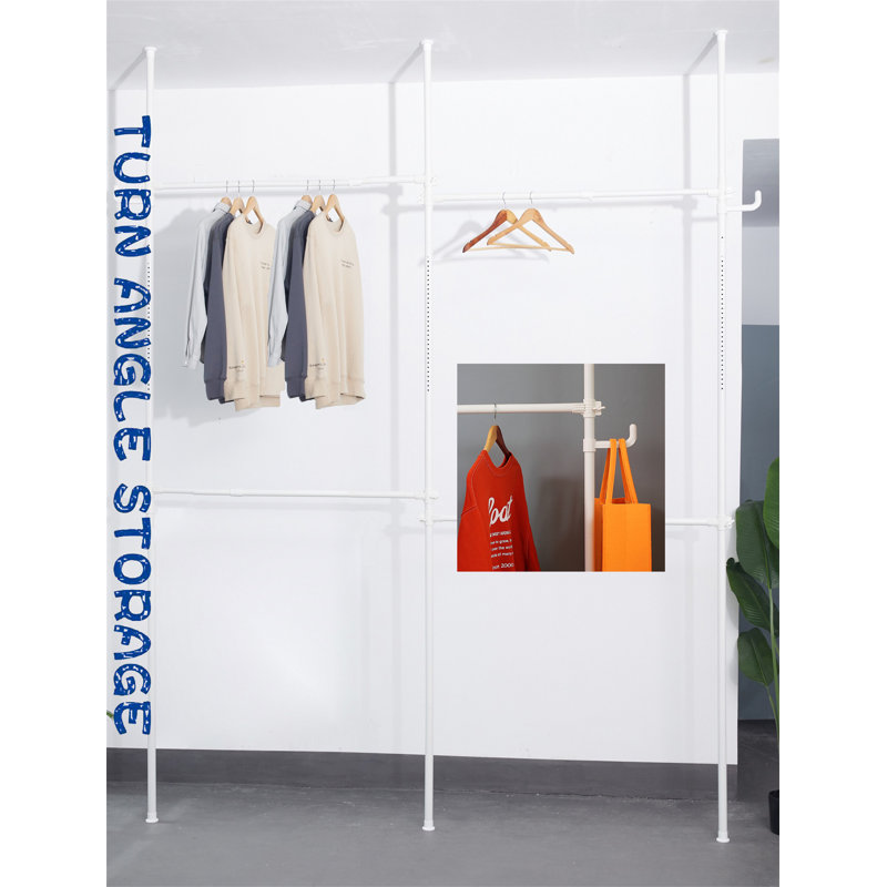 Portant à vêtements ajustable, Blanc