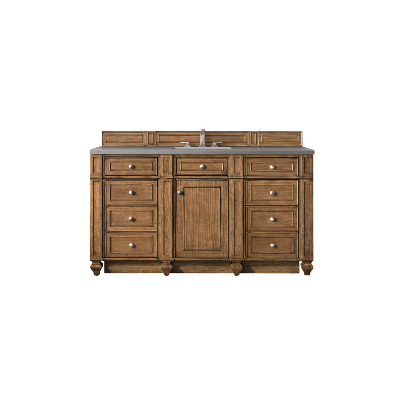Bristol 60'' W Single Bathroom Vanity Base, Saddle Brown