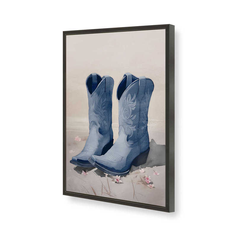 «Cowboy Essentials» en bleu avec imprimé I, H 15 po x l 12 po, Noir satiné