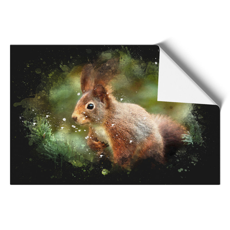 Red Squirrel Paint Splash - Frameless Print, 42cm H x 59cm W x 0.1cm D