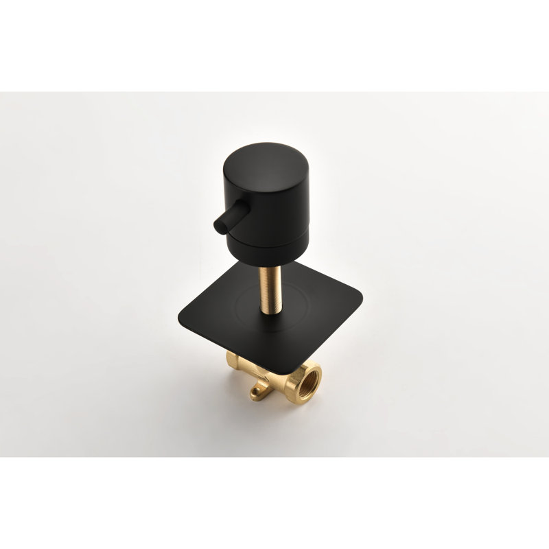 3/4" Cast Metal Volume Control Shower Valve, Extra High Flow, Adjustable Brass Handle, Matte Black, And Precise Flow Black With Construction, Volume, Temperature Regulation