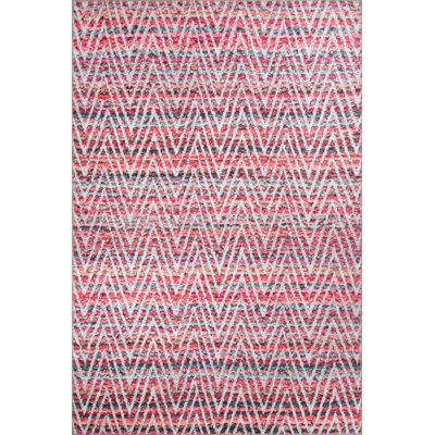 Tapis décoratif à chevrons rouges rétro