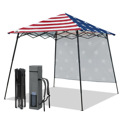 7 ft. × 7 ft. Easy-Setup Pop-Up Canopy Tent with Slanted Legs and Portable Backpack