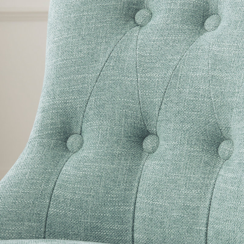 Upholstered Chenille Side Chair, Teal Chenille