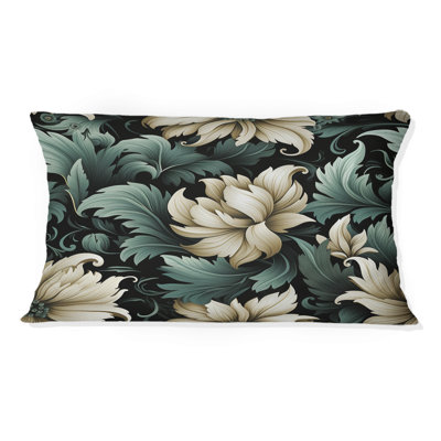 Motif floral vert et beige