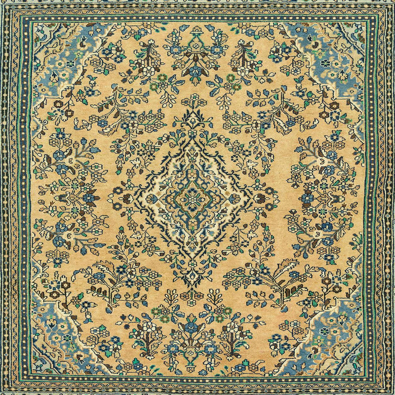 Tapis abstrait moderne 2801, Carré 3 pi
