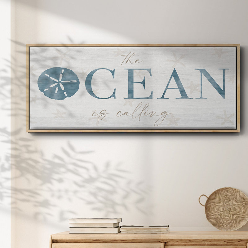 The Ocean- Framed Canvas, 20" H x 50" W