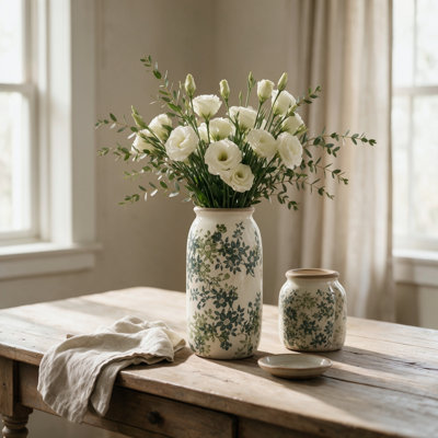 Floral Cylinder Decorative Vase