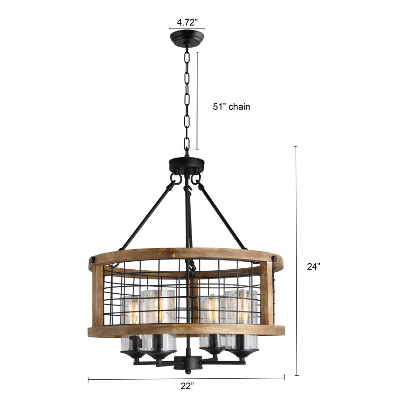 Lustre tambour 4 lumières Clintwood