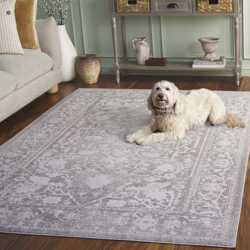 Calidia Oriental Beige/Cream Area Rug, Rectangle 5'1" x 7'6"