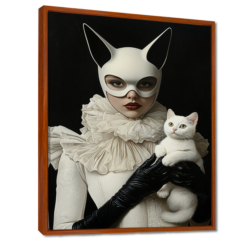 «Cat Woman» par Gottric Portrait, H 32 po x l 24 po, Impression encadrée sans passe-partout, Brun