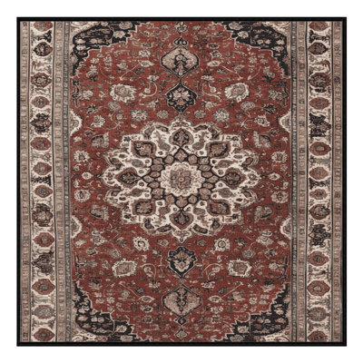 Machine Washable Persian Brown Area Rug