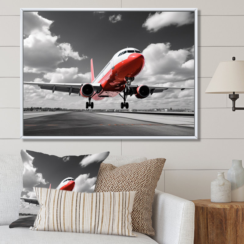 Grey Flight Of Dreams - Transportation Canvas Prints, Cadre flottant blanc, H 34 po x l 44 po x P 1,5 po