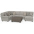 Livingston - Canapé modulaire 3 pièces avec sièges confortables, 9 coussins décoratifs inclus et 1 repose-pieds cocktail 45 po inclus