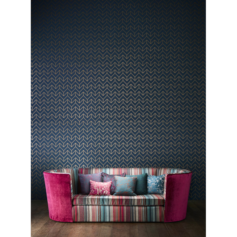 Tessellation Wallpaper, Teal/Gold