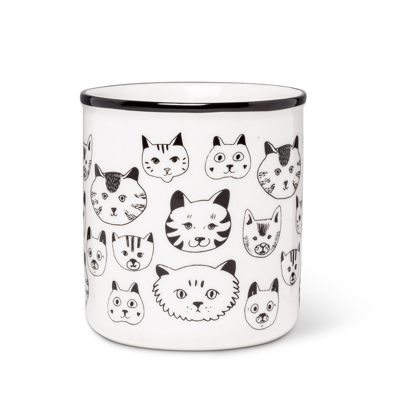 Set Of 4 Simple Cat Faces Mug