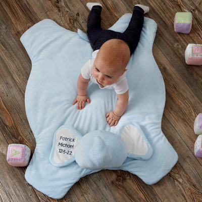 Tapis de jeu en polyester brodé éléphant